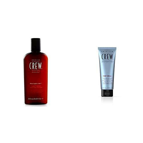 American Crew Loción de Fijación Ligera 250 ml &amp; Fiber Cream Cera Pelo Hombre