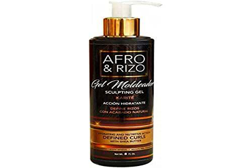 Afro &amp; Rizo Gel para esculpting de 236 ml - Gel para modelar para rizos definidos e hidratados