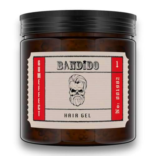 Bandido Gel de peinado para hombre 500 ml 01 Gum Effect | Ultra Strong Natural Look | Gel para el cabello para hombre | Sin pegamento | aspecto húmedo | Gel de pelo efecto goma | Gel de peinado para